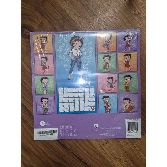 2019 Betty Boop 16 Month Calendar 12 in by 12 in Wall Hanging Calendar s32 - Picture 2 of 3
